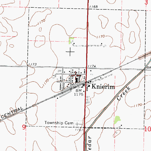 Topographic Map of Knierim Post Office, IA