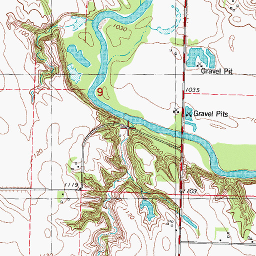 Topographic Map of Hobart Wildlife Area, IA