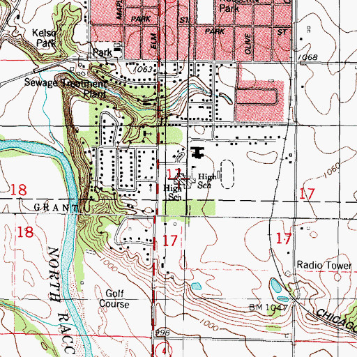 Topographic Map of Jefferson Healthcare Center, IA
