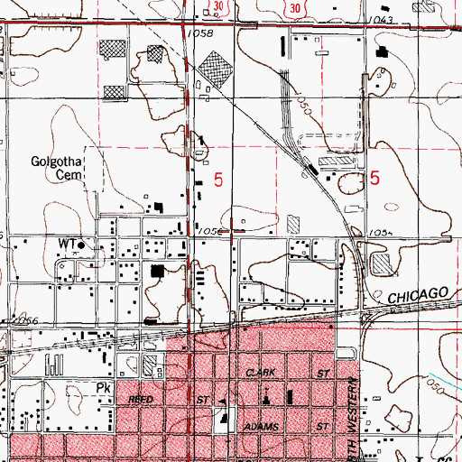 Topographic Map of First Baptist Church, IA