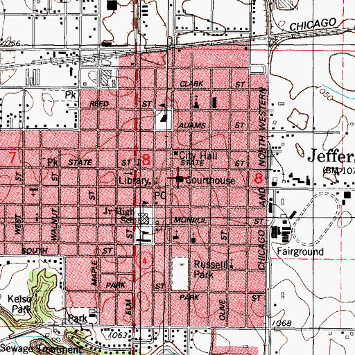 Topographic Map of Greene County Courthouse, IA