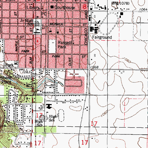Topographic Map of Greene County Elementary School, IA