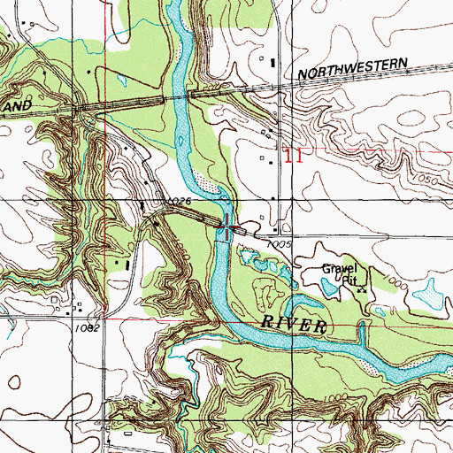 Topographic Map of Eureka Bridge, IA