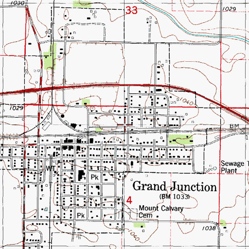 Topographic Map of Grand Junction, IA