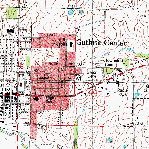 Topographic Map of Guthrie Center Seventh Day Adventist Church, IA