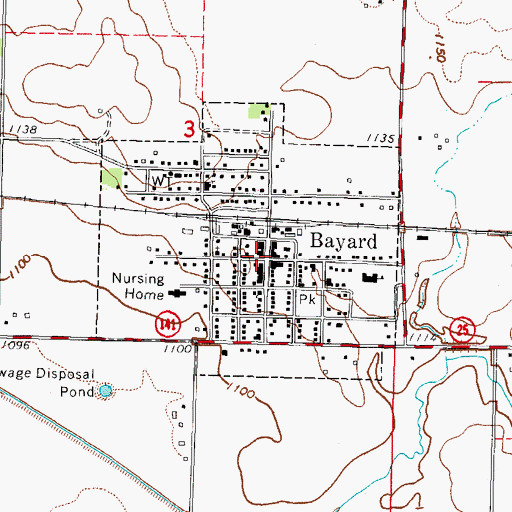 Topographic Map of Bayard Family Medicine Center, IA