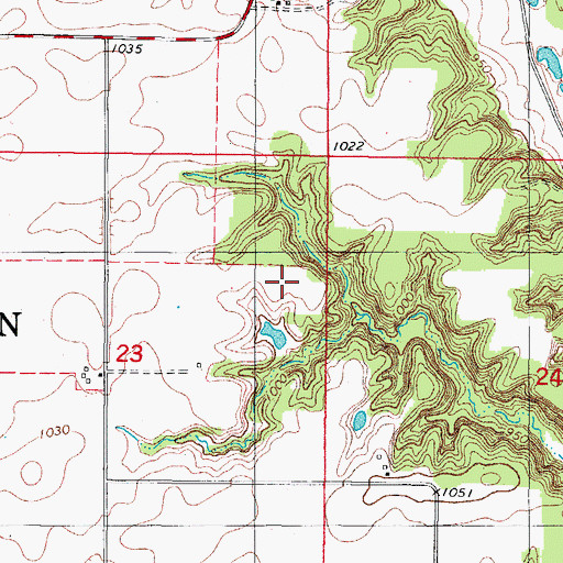 Topographic Map of Crellin Wildlife Refuge, IA