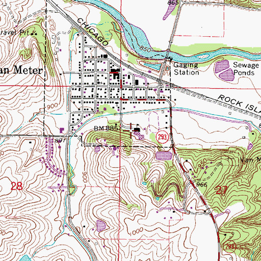 Topographic Map of Van Meter Elementary School, IA