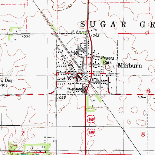 Topographic Map of Minburn Public Library, IA