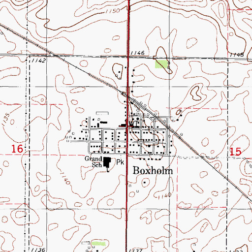 Topographic Map of Boxholm Town Hall, IA