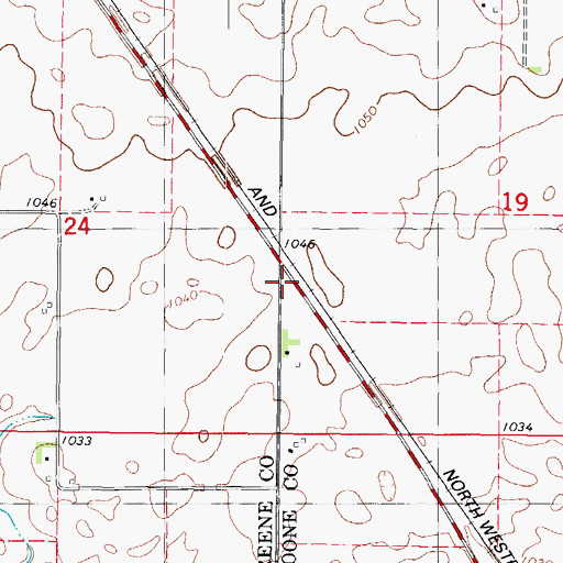 Topographic Map of Perry to Rippey Trail, IA