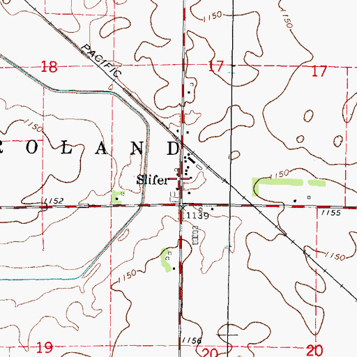 Topographic Map of Slifer (historical), IA