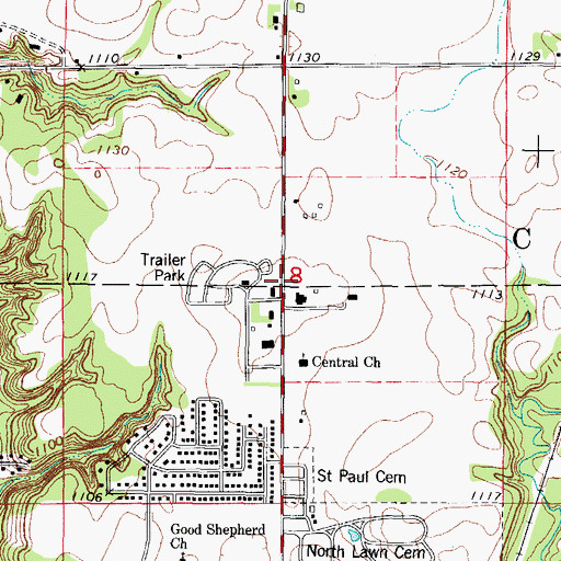 Topographic Map of Calvary Baptist Church, IA