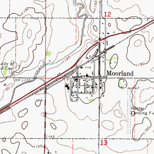 Topographic Map of New Cooperative Incorporated Elevator, IA