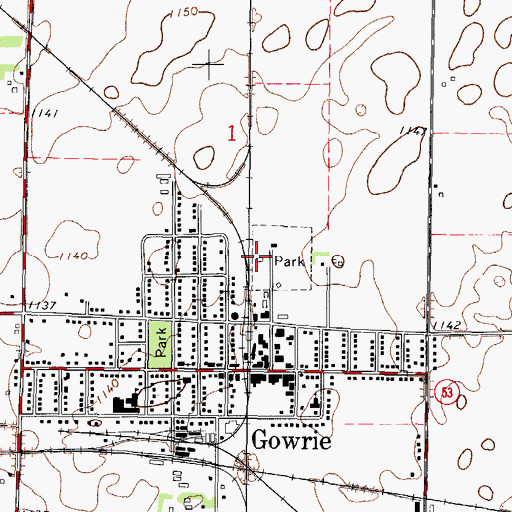 Topographic Map of Laurel Park, IA