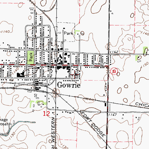 Topographic Map of Zion Lutheran Church, IA