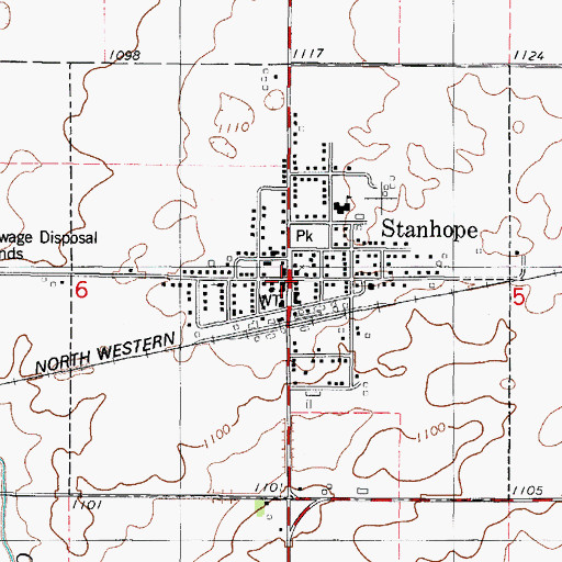 Topographic Map of Stanhope Police Department, IA