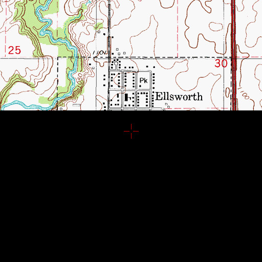 Topographic Map of Ellsworth Fire and Emergency Medical Services, IA