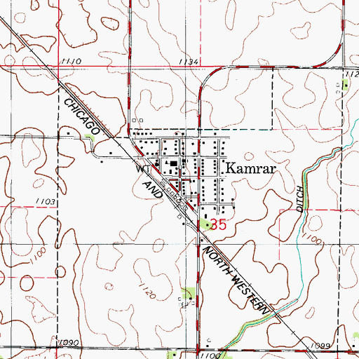 Topographic Map of Community Church, IA