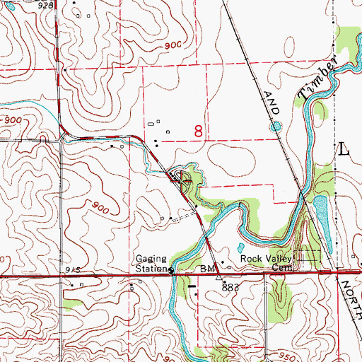 Topographic Map of Shady Oaks RV Campground, IA