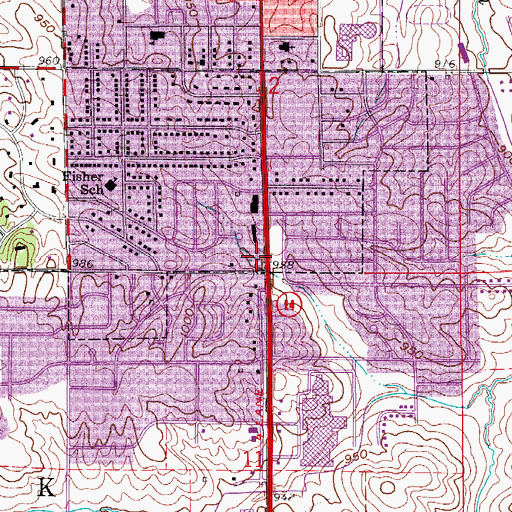 Topographic Map of Hillside Church of Christ, IA
