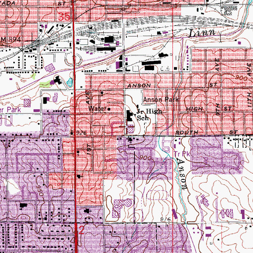 Topographic Map of Anson Elementary School, IA