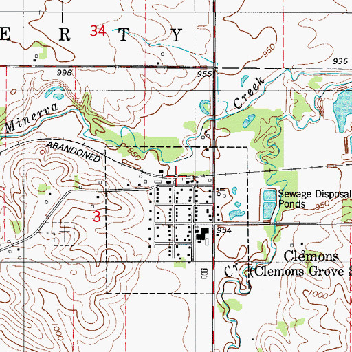 Topographic Map of Clemons (historical), IA