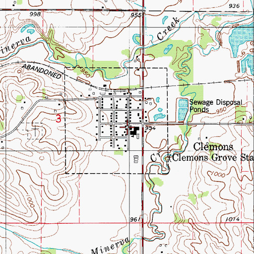 Topographic Map of Clemons United Church of Christ, IA