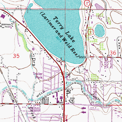 Topographic Map of Terry Lake Dam, CO