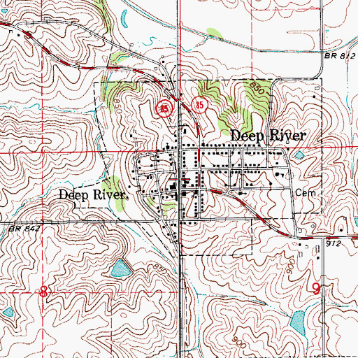 Topographic Map of Deep River United Church, IA