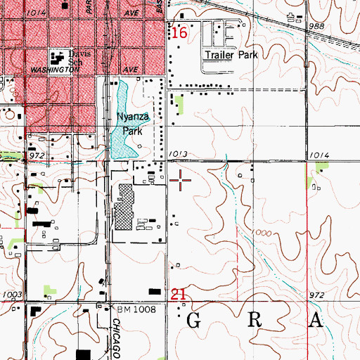 Topographic Map of Grinnell - Newburg Middle School, IA