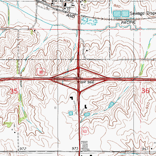 Topographic Map of Interchange 191, IA