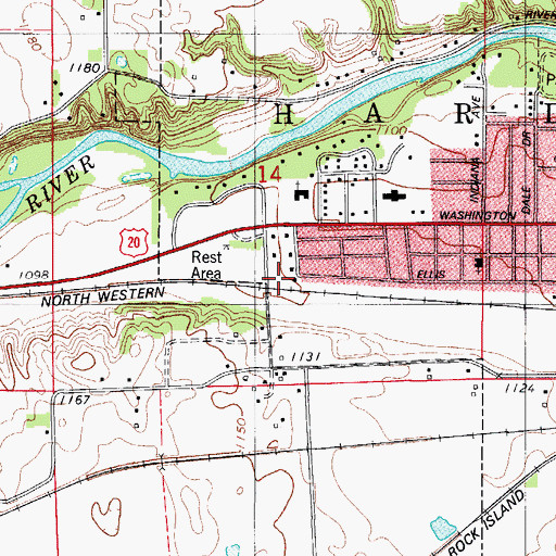 Topographic Map of Kingdom Hall of Jehovah's Witnesses, IA