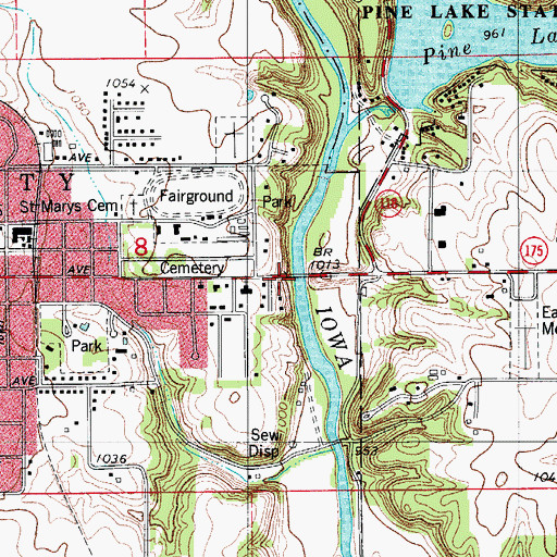 Topographic Map of Hardin County Historical Farm, IA