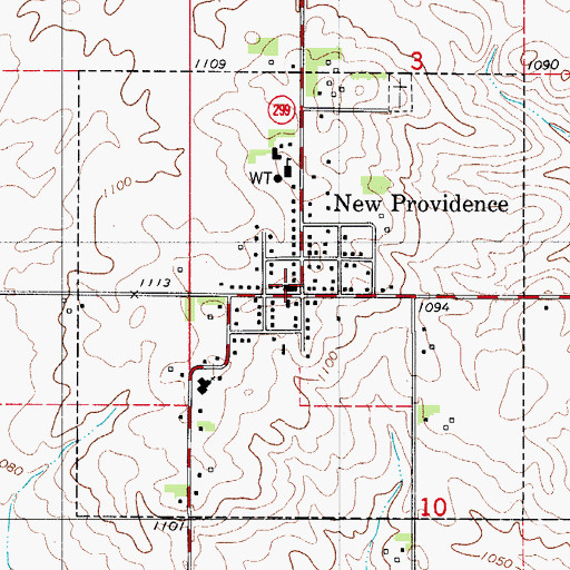 Topographic Map of New Providence Post Office, IA