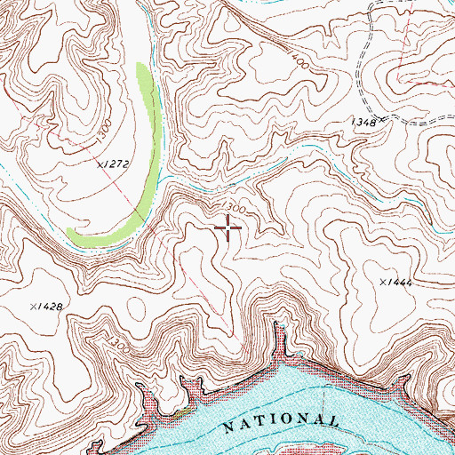 Topographic Map of Slaughter Bend Springs, TX