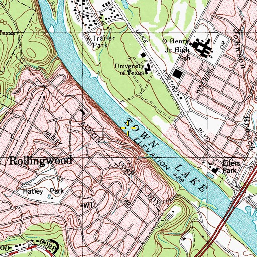 Topographic Map of Deep Eddy Spring, TX