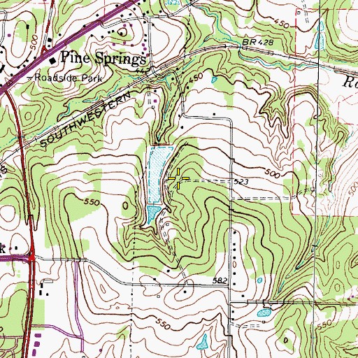 Topographic Map of Cousin Spring, TX