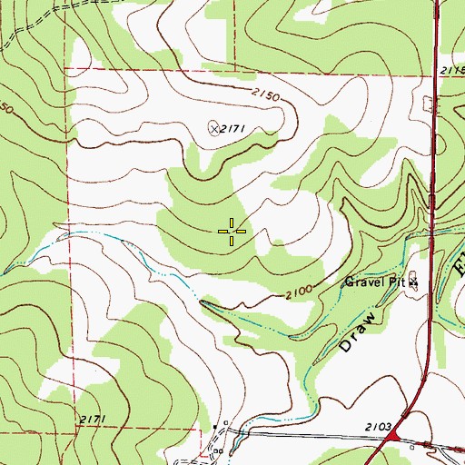 Topographic Map of Vaughn Spring, TX