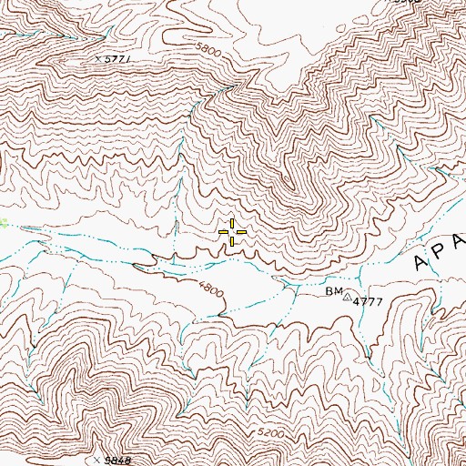 Topographic Map of Apache Spring, TX