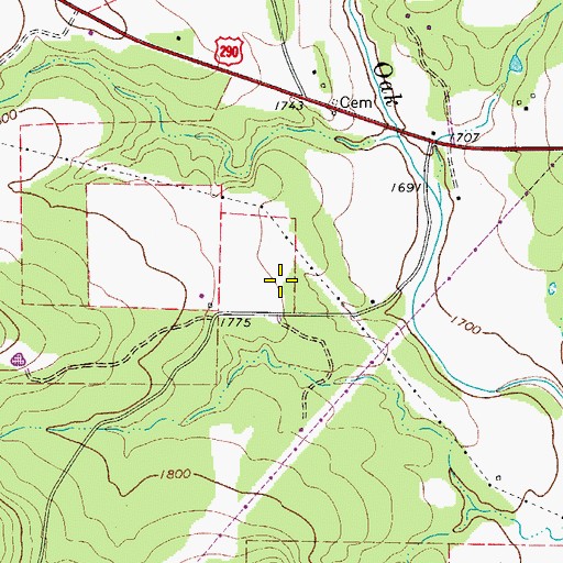 Topographic Map of Guenther Spring, TX