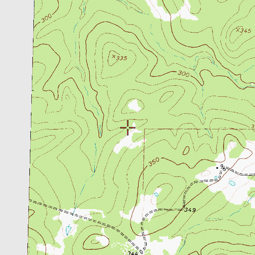 Topographic Map of Gibbons Spring, TX
