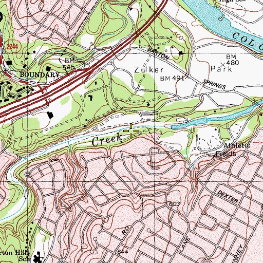 Topographic Map of Upper Barton Spring, TX