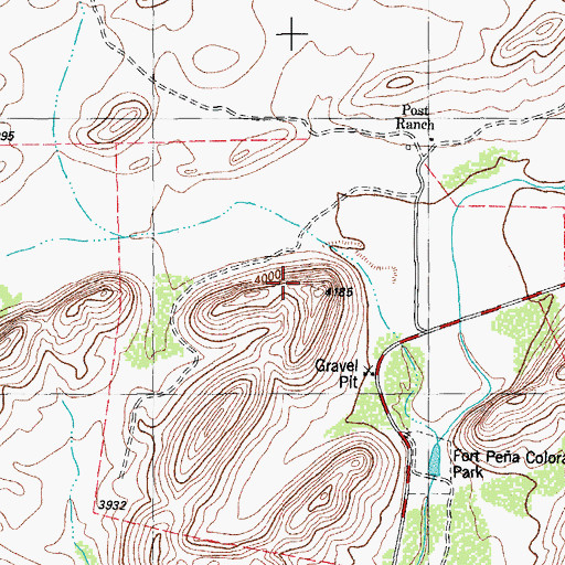Topographic Map of Pena Colorada Spring, TX