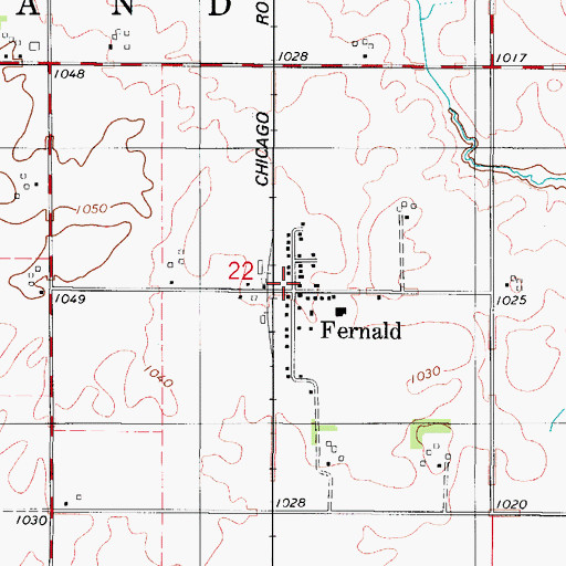Topographic Map of Fernald, IA
