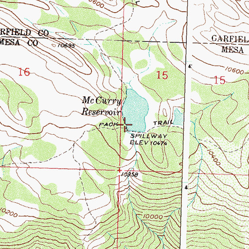 Topographic Map of Hawkhurst Dam, CO