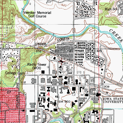 Topographic Map of Printing and Publications Building, IA