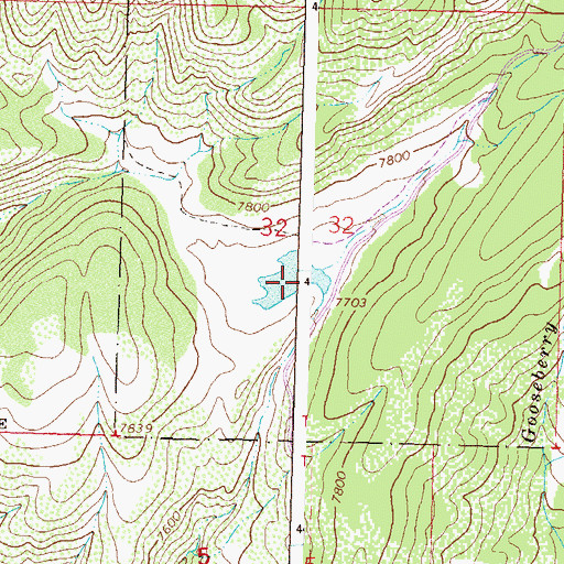 Topographic Map of Big Lick Reservoir, CO