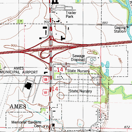 Topographic Map of Cornerstone Church of Ames, IA
