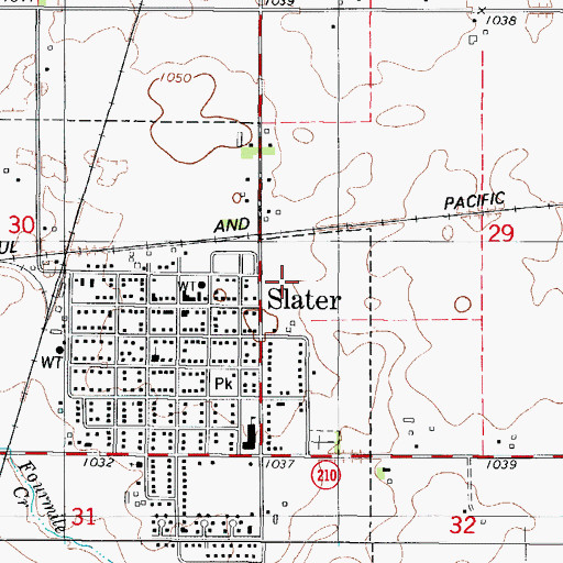 Topographic Map of West Elementary School, IA